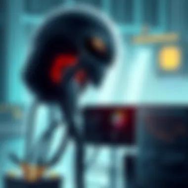 Conceptual illustration of advanced technology in alien computing