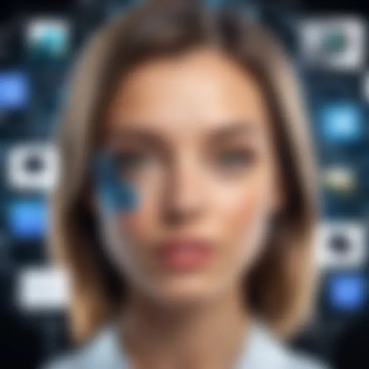 Conceptual diagram illustrating AI technology in photo organization