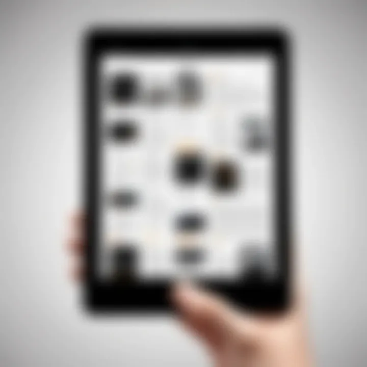 User interface of Amazon Kindle app on iPad