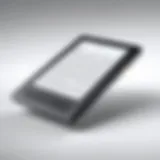 Sleek design of the Amazon Kindle showcasing its lightweight body and minimalist aesthetics.