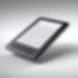 Sleek design of the Amazon Kindle showcasing its lightweight body and minimalist aesthetics.