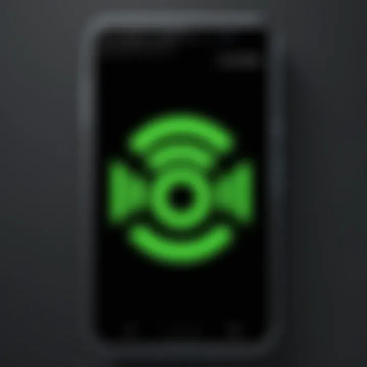 Illustration of Android phone with recording symbol