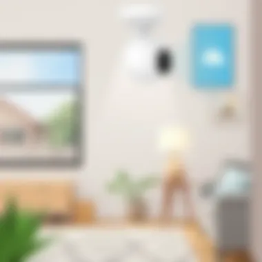 Installation of Arlo Essential Spotlight Camera in Home Illustration of the camera installed in a residential setting