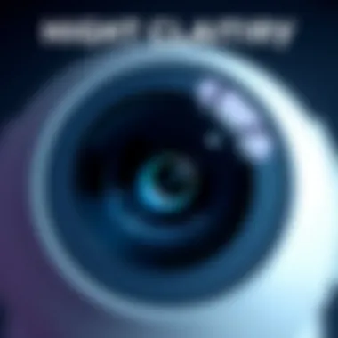 High Clarity Lens of the Arlo Essential Spotlight Camera Close-up of the camera lens capturing clarity and detail