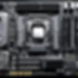 Detailed view of a high-performance gaming motherboard showcasing advanced components