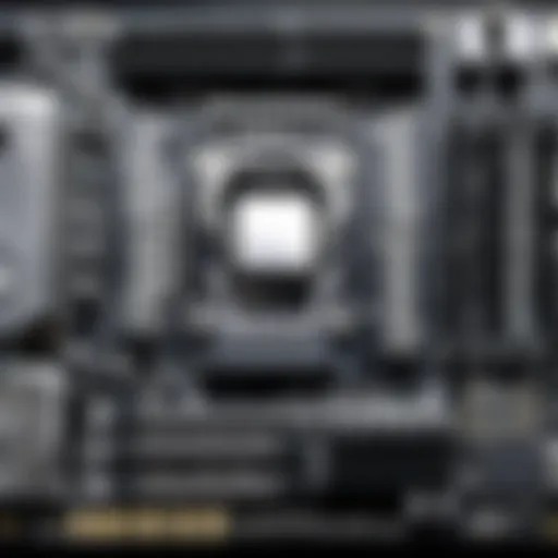 Detailed view of a high-performance gaming motherboard showcasing advanced components