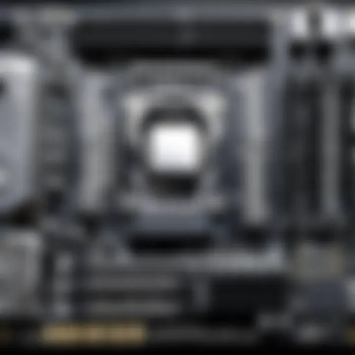 Detailed view of a high-performance gaming motherboard showcasing advanced components