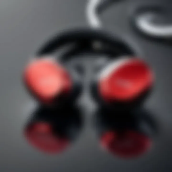 Close-up view of Beats Studio Buds showcasing sleek design.