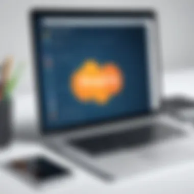 Selecting a Blogging Platform A laptop displaying a blogging platform