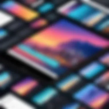 Dynamic slideshow creation interface showcasing various templates and customization options.