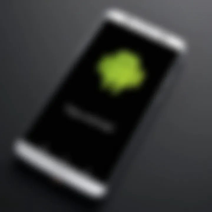 Close-up of an Android phone's sleek design and premium materials