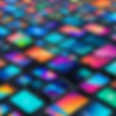 Vibrant Large Display of Android Phones Large display showcasing vibrant colors and high-resolution graphics