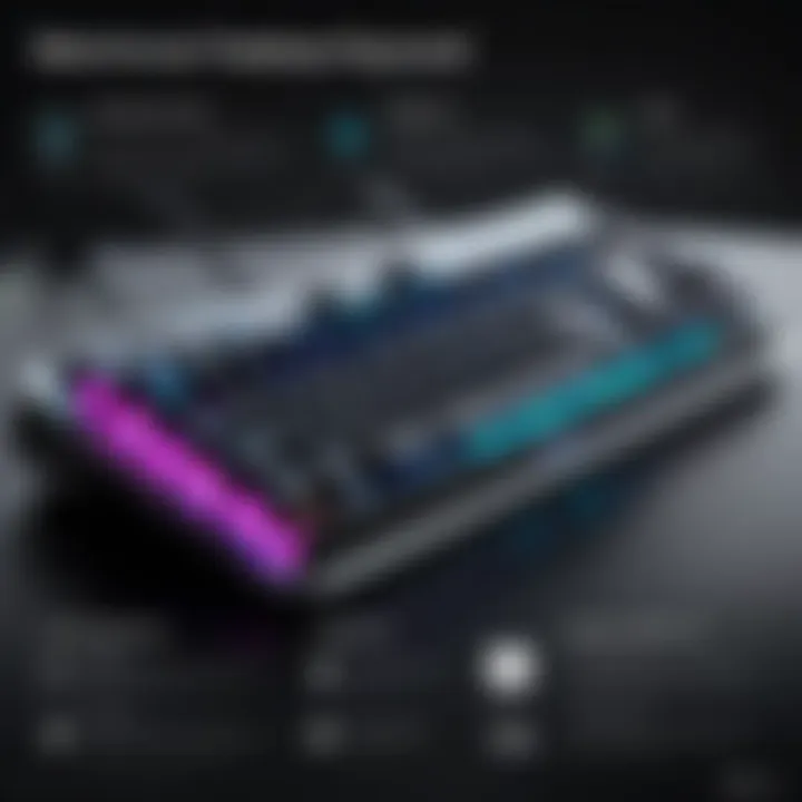 Infographic detailing the key features to consider in gaming keyboards