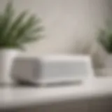 Modern white noise machine in elegant setting