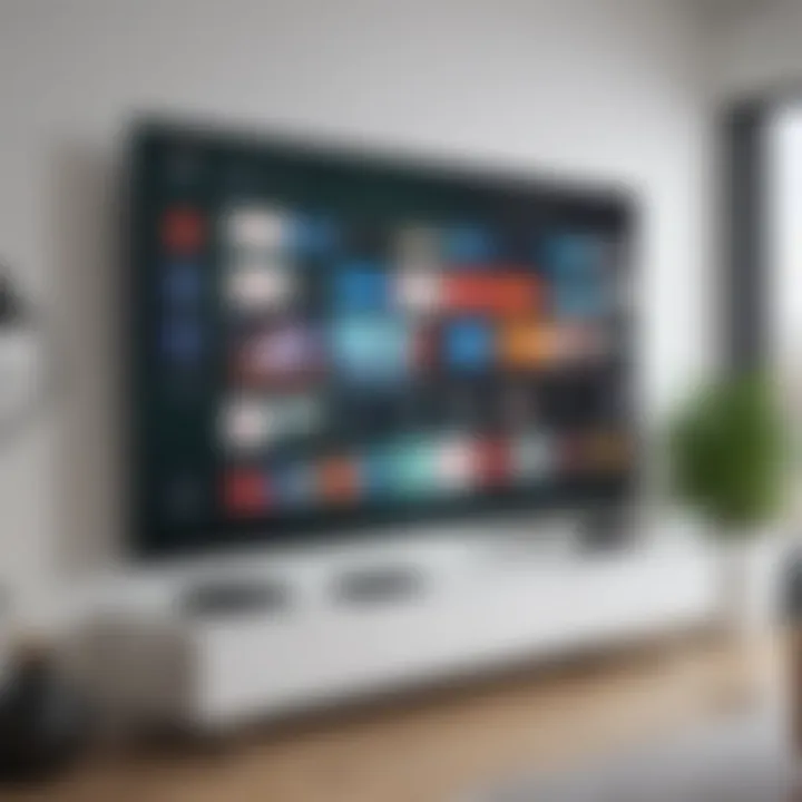 Smart TV with advanced features integrated seamlessly on the wall