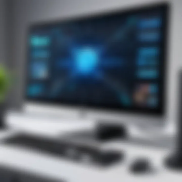 Close-up of an ultrawide monitor showcasing its connectivity options and ports.