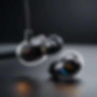 A close-up of wireless earphones with excellent sound performance