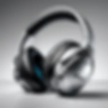 Close-up of technical specifications of Bose headphones