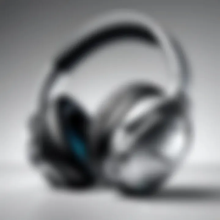 Close-up of technical specifications of Bose headphones