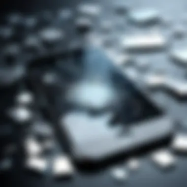 Broken iPhone Screen in Pieces