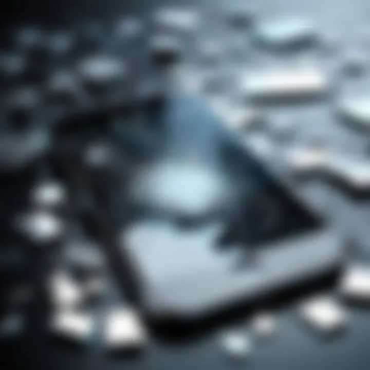Broken iPhone Screen in Pieces