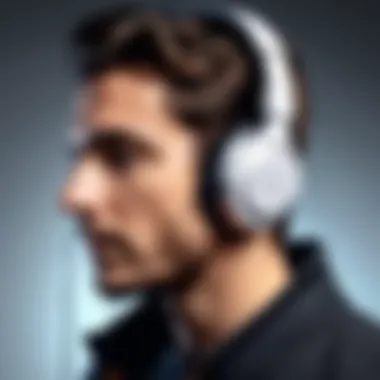 User immersed in sound with headphones on