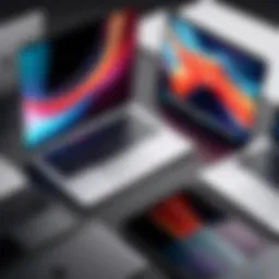 Diverse MacBook models on display