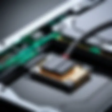 Connection for Data Migration Close-up of a cable connecting an HDD and an SSD, symbolizing data migration.