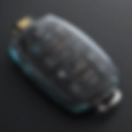 Illustration of intricate technology inside a car key fob