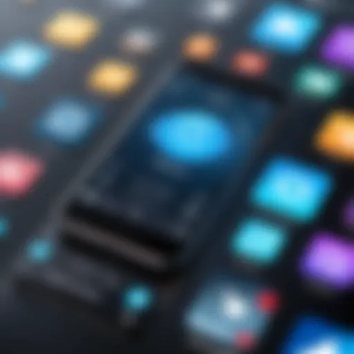 Illustration depicting various burner mobile app interfaces