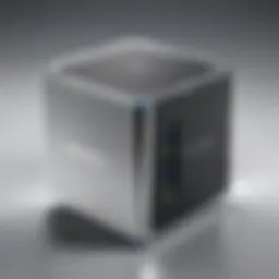 Front view of a premium NAS box showcasing its sleek design and multiple connectivity options