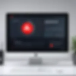 Illustration of a computer screen displaying an ad blocker interface