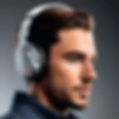 Technological Innovations in Wireless Headsets An illustration showcasing the advanced technology features of a premium over-ear wireless headset.