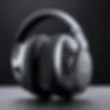 A close-up of the cushioned ear pads of an over-ear wireless headset highlighting comfort and design.