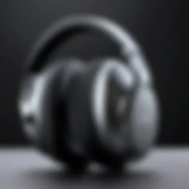 Comfort and Design of Over-Ear Wireless Headsets A close-up of the cushioned ear pads of an over-ear wireless headset highlighting comfort and design.