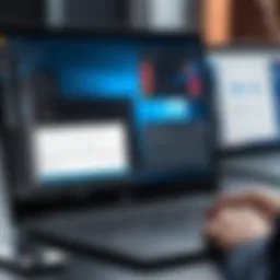 User selecting screen recording software on a laptop