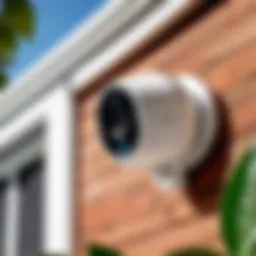 A sleek Arlo camera elegantly mounted on a home exterior