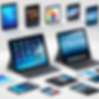 iPad's Impact on Education and Productivity A visual representation of the iPad's impact on various fields such as education and productivity.