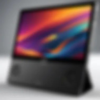 Sleek Design of the Portable Monitor Detailed view of a portable monitor showcasing its sleek design and interface