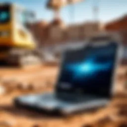Rugged Toughbook laptop in a construction site