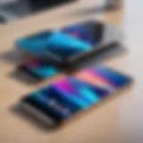 Latest smartphone models displayed on a sleek table