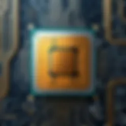 Close-up of a modern CPU showcasing intricate design