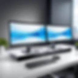 Dell all-in-one dual monitor setup showcasing productivity enhancement