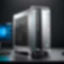 Elegant metallic design of HP gaming desktop