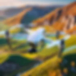 High-performance drone soaring above a scenic landscape