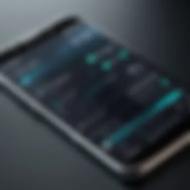 Smartphone Features and Specifications Close-up of a smartphone displaying its features and specifications