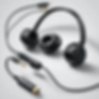 Wireless in-ear headphones connected to various devices illustrating connectivity options