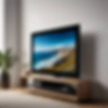 Samsung Frame TV as a Sophisticated Art Piece Elegant display of the Samsung Frame TV blending with home decor.