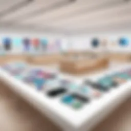 A sleek Apple Store showcasing the latest iPhones
