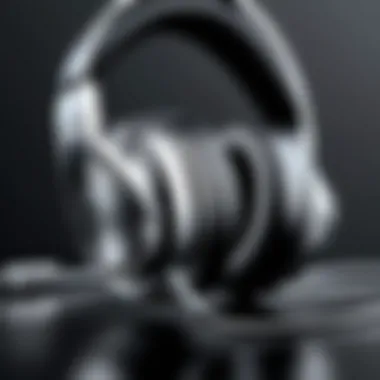 Close-up of high-quality PC headphones showcasing sleek design and features